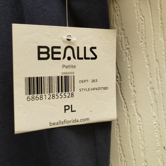 Coral Bay NWT Size Petite Large Navy Blue Beach Umbrella Patriotic Graphic Tee - Picture 7 of 7